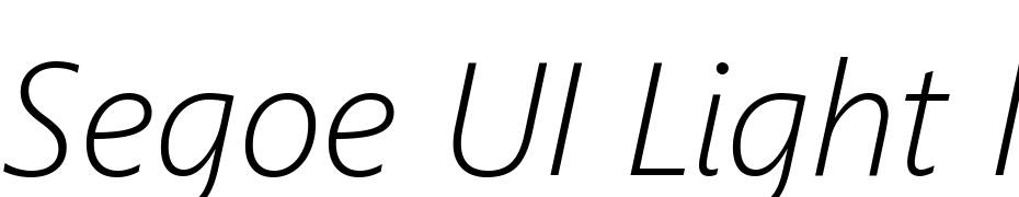 Segoe UI Light Italic Font Download Free